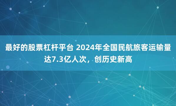 最好的股票杠杆平台 2024年全国民航旅客运输量达7.3亿人次，创历史新高