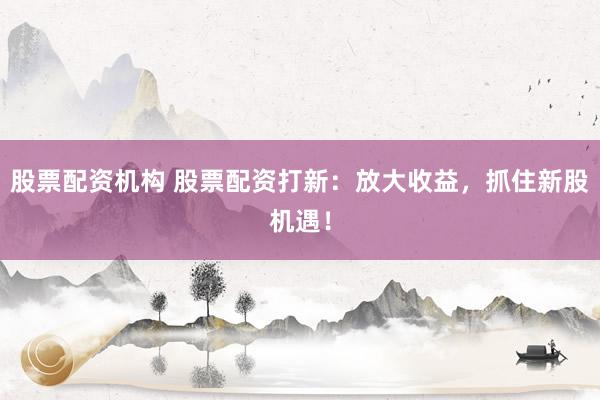 股票配资机构 股票配资打新：放大收益，抓住新股机遇！