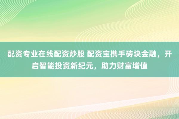 配资专业在线配资炒股 配资宝携手砖块金融，开启智能投资新纪元，助力财富增值
