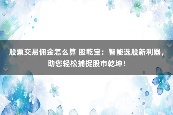股票交易佣金怎么算 股乾宝：智能选股新利器，助您轻松捕捉股市乾坤！