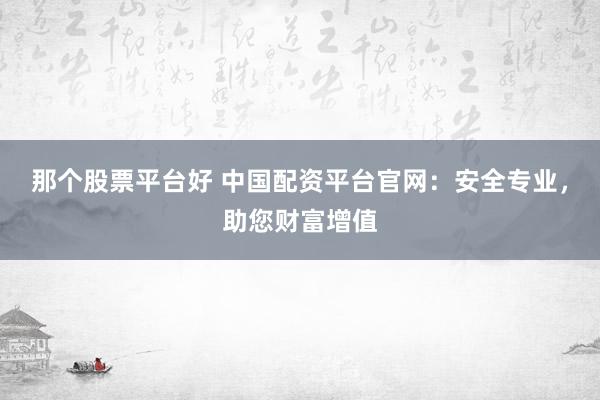 那个股票平台好 中国配资平台官网：安全专业，助您财富增值