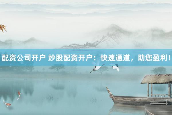 配资公司开户 炒股配资开户：快速通道，助您盈利！
