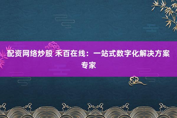 配资网络炒股 禾百在线:一站式数字化解决方案专家
