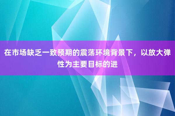 在市场缺乏一致预期的震荡环境背景下,以放大弹性为主要目标的进
