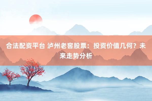 合法配资平台 泸州老窖股票：投资价值几何？未来走势分析